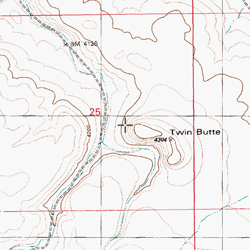 Topographic Map of Twin Butte, ID