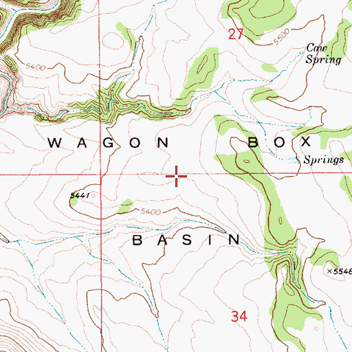 Topographic Map of Wagon Box Basin, ID