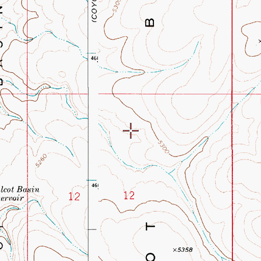 Topographic Map of Walcot Basin, ID
