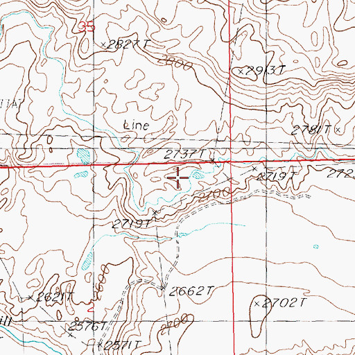 Topographic Map of Walker Ditch, ID