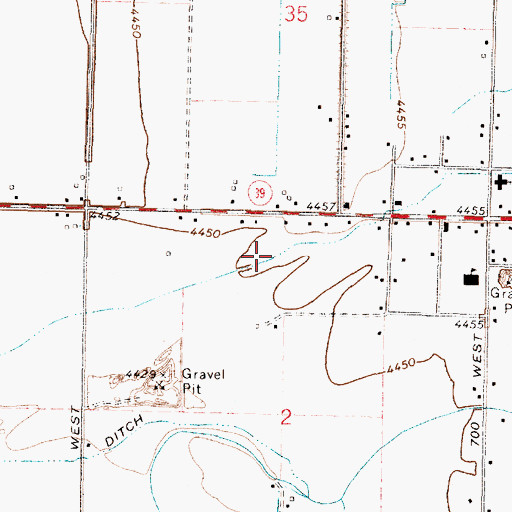 Topographic Map of Wearyrick Ditch, ID