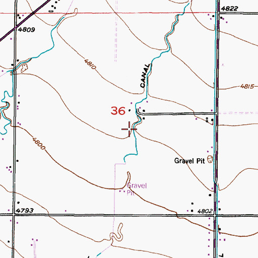 Topographic Map of West Center Canal, ID
