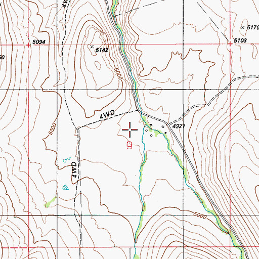 Topographic Map of West Creek, ID