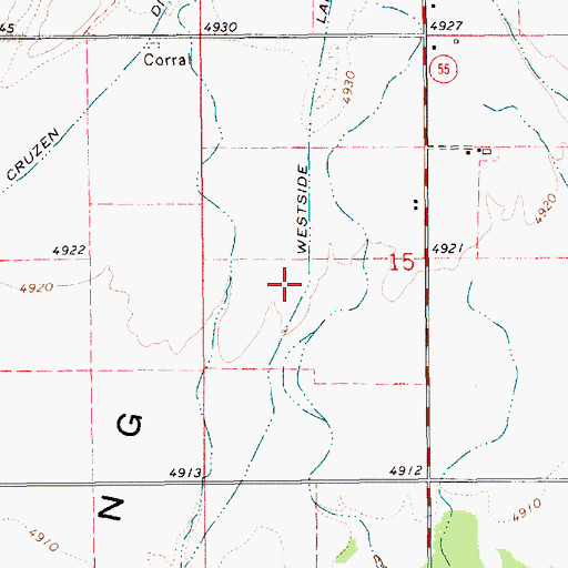 Topographic Map of Westside Lake Fork Ditch, ID