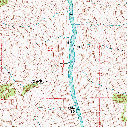 Topographic Map of Wickiup Creek, ID