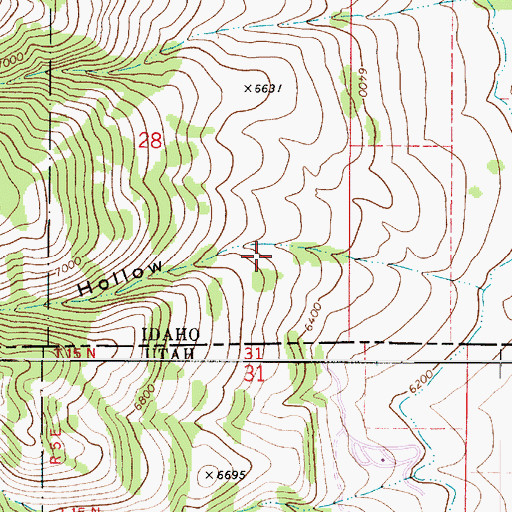Topographic Map of Williamson Hollow, ID