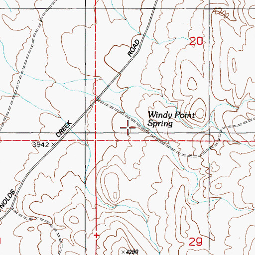 Topographic Map of Windy Point Spring, ID