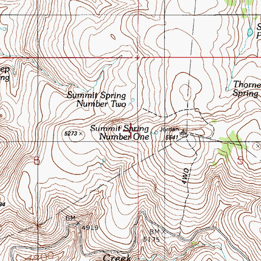 Topographic Map of Summit Spring Number One, ID