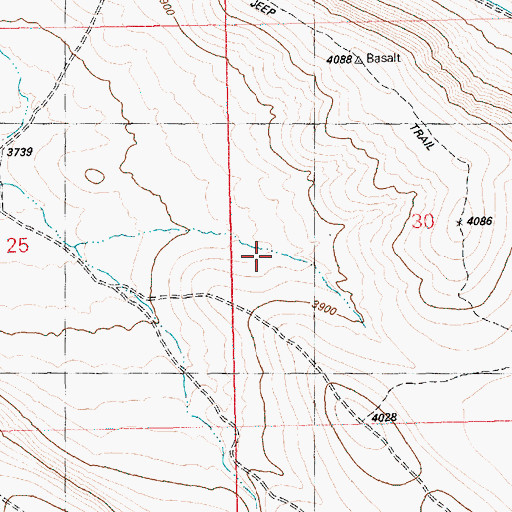 Topographic Map of Blue Ridge, ID
