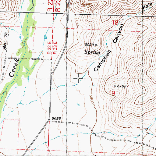Topographic Map of Pole Canyon, ID