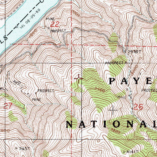 Topographic Map of Hells Canyon Park, ID
