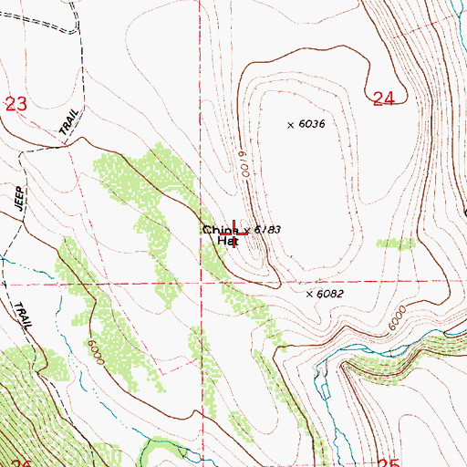 Topographic Map of China Hat, ID