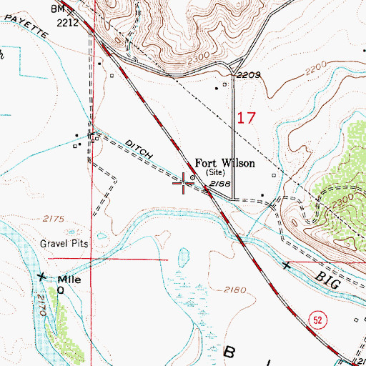 Topographic Map of Fort Wilson, ID