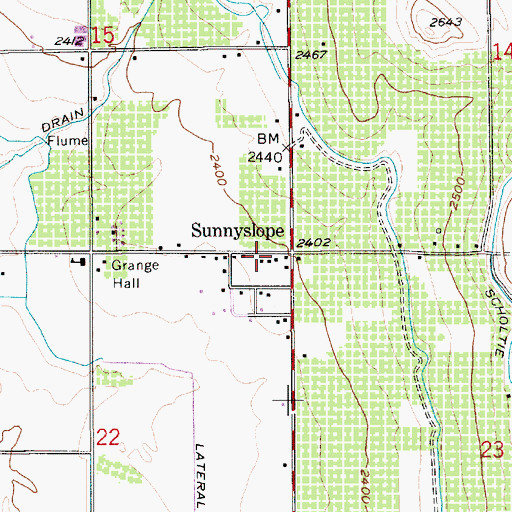 Topographic Map of Sunnyslope, ID