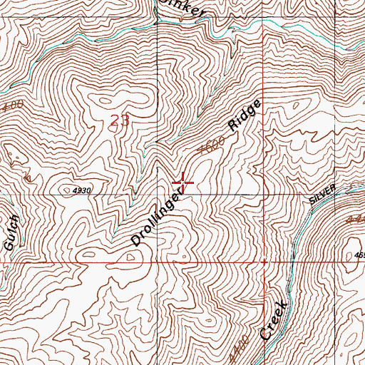 Topographic Map of Drollinger Ridge, ID