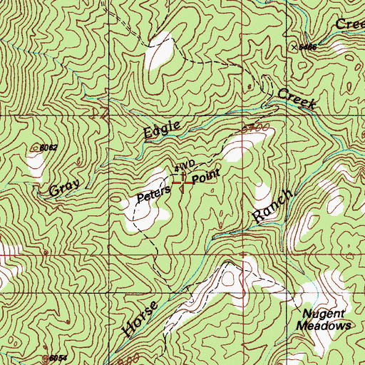 Topographic Map of Peters Point, ID