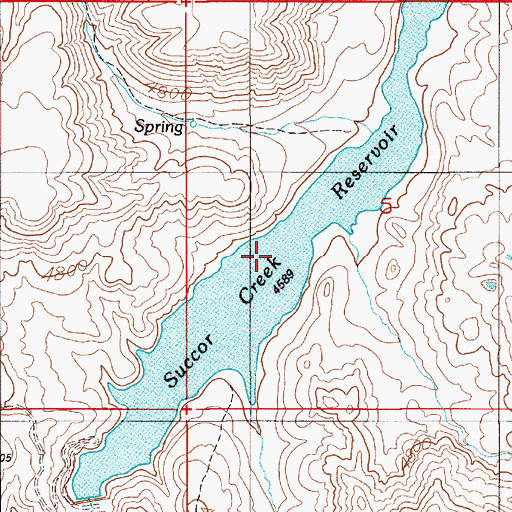 Topographic Map of Succor Creek Reservoir, ID