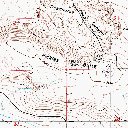 Topographic Map of Pickles Butte, ID