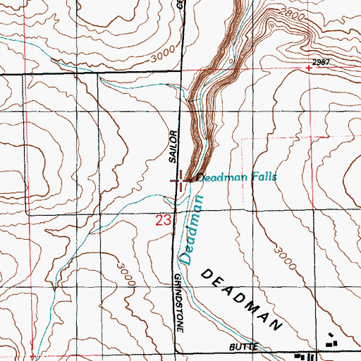 Topographic Map of Deadman Falls, ID