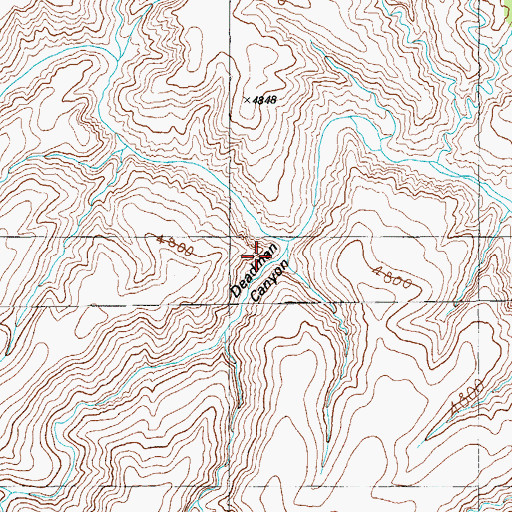 Topographic Map of Deadman Canyon, AZ