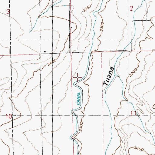 Topographic Map of Tuana Canal, ID