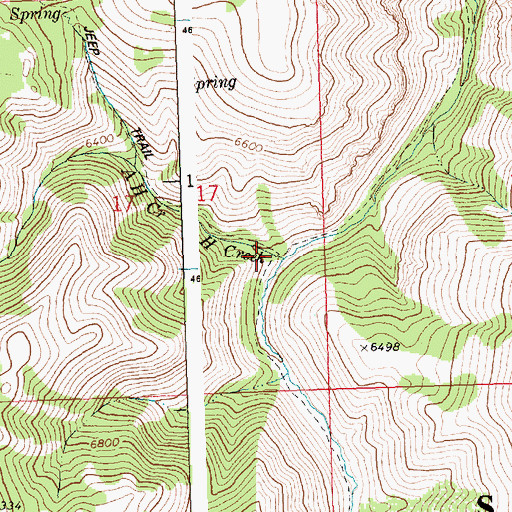 Topographic Map of A H Creek, ID