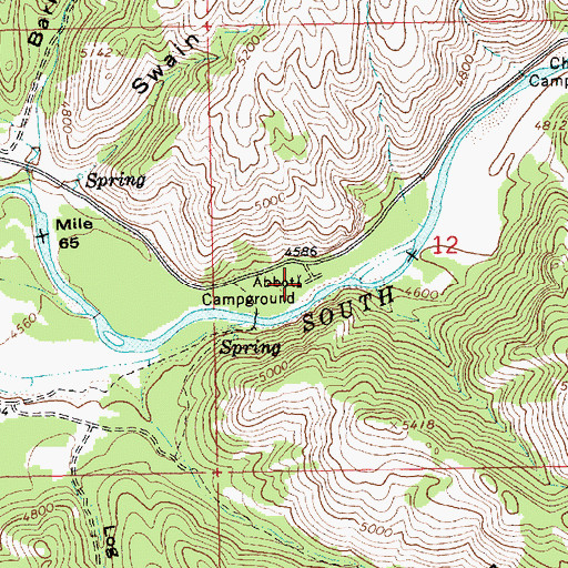 Topographic Map of Abbot Campground, ID