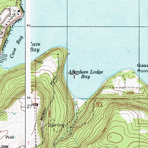 Topographic Map of Aberdeen Lodge Bay, ID