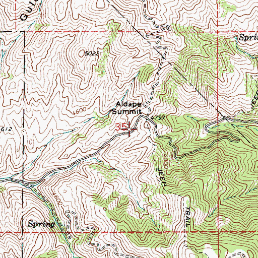 Topographic Map of Aldape Summit, ID