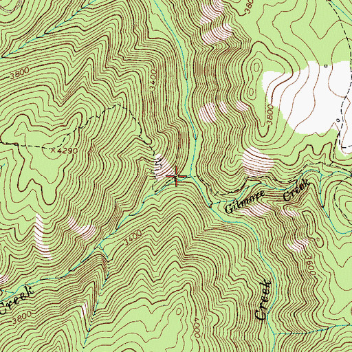 Topographic Map of American Creek, ID