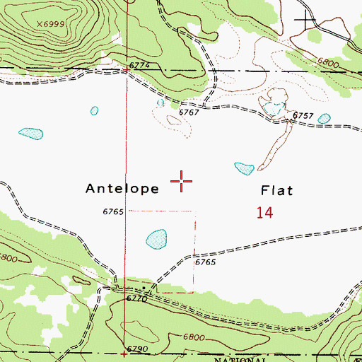 Topographic Map of Antelope Flat, ID