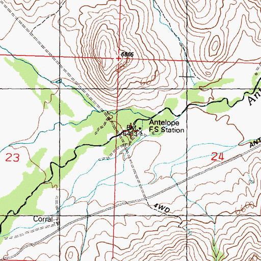 Topographic Map of Antelope Guard Station, ID