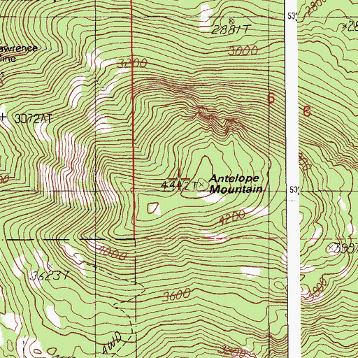 Topographic Map of Antelope Mountain, ID