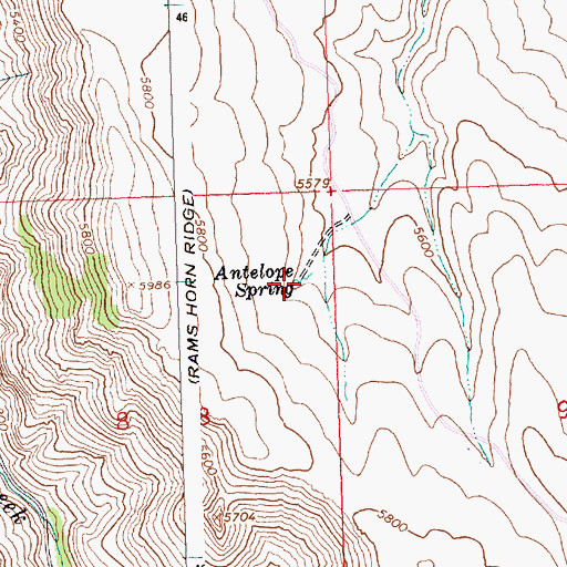 Topographic Map of Antelope Spring, ID