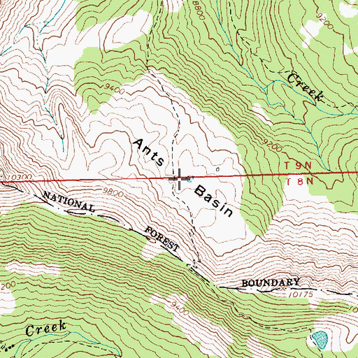 Topographic Map of Antz Basin, ID