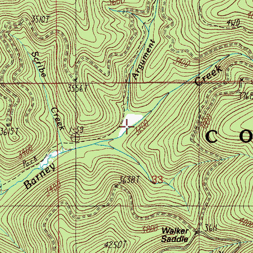 Topographic Map of Argument Creek, ID