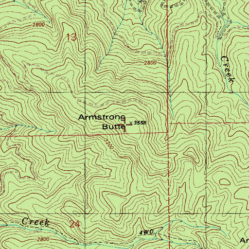 Topographic Map of Armstrong Lookout, ID