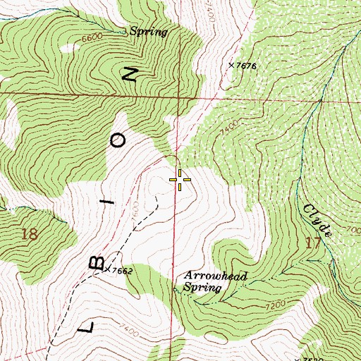 Topographic Map of Arrowhead Spring, ID