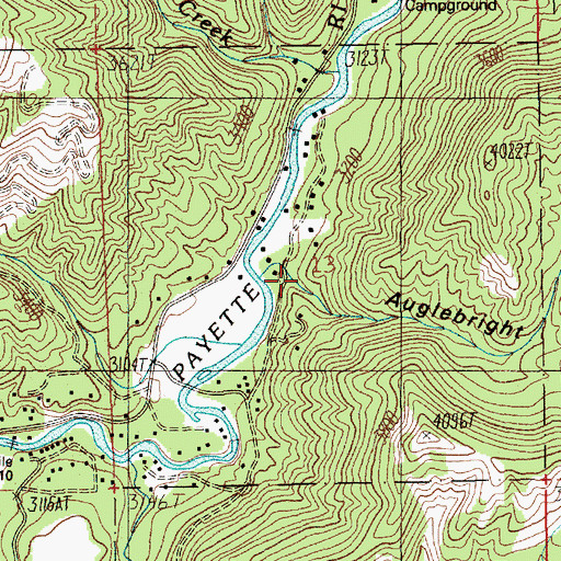 Topographic Map of Auglebright Gulch, ID
