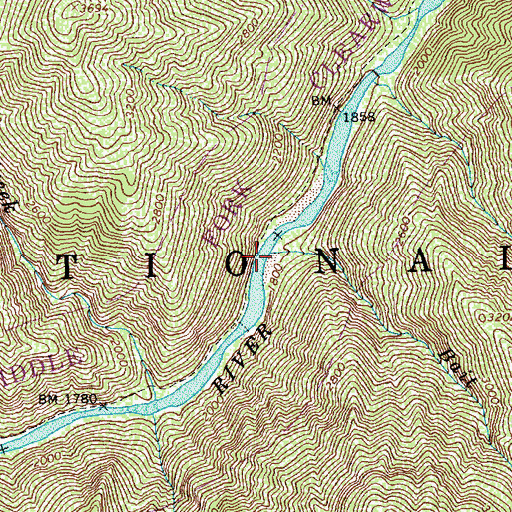 Topographic Map of Bait Creek, ID