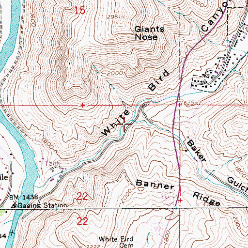 Topographic Map of Baker Gulch, ID