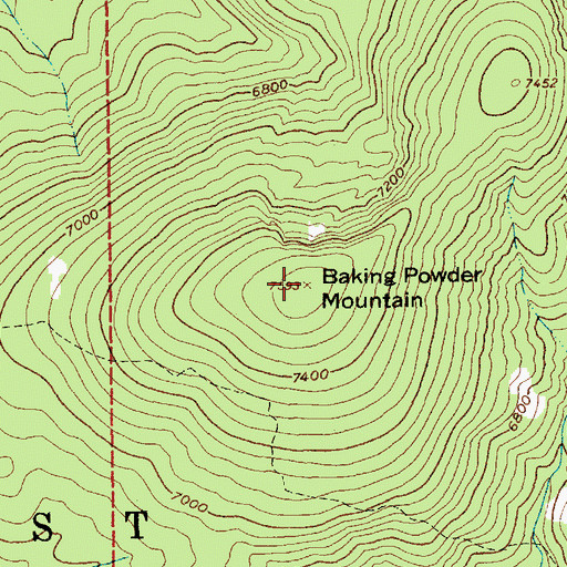 Topographic Map of Baking Powder Mountain, ID