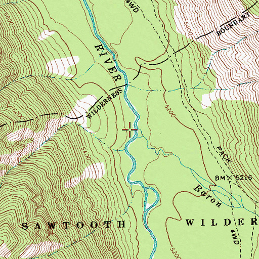 Topographic Map of Baron Creek, ID
