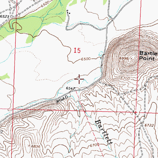 Topographic Map of Bartlett Creek, ID