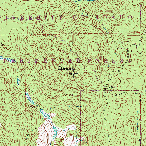 Topographic Map of Basalt Hill, ID