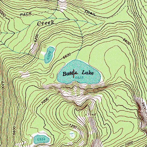 Topographic Map of Battle Lake, ID