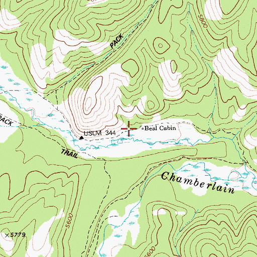 Topographic Map of Beal Cabin, ID
