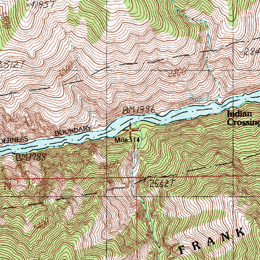 Topographic Map of Bear Creek, ID