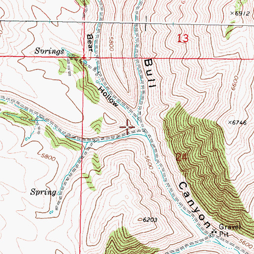 Topographic Map of Bear Hollow, ID
