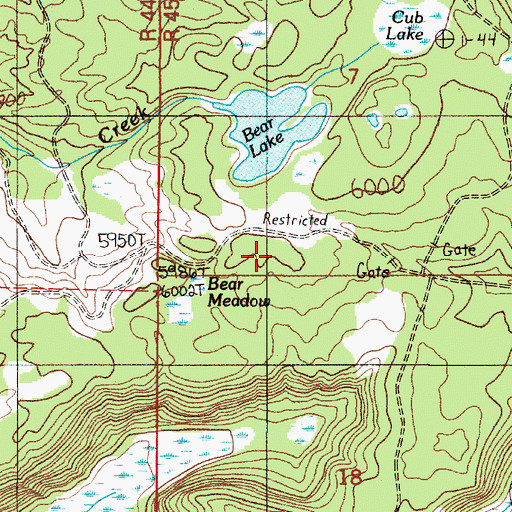 Topographic Map of Bear Meadow, ID
